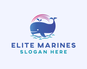 Aquatic Marine Whale logo design