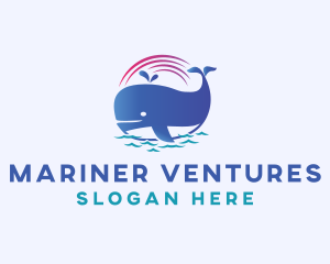 Aquatic Marine Whale logo design