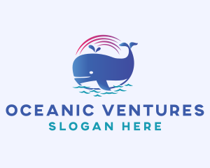 Aquatic Marine Whale logo design