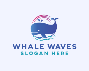 Aquatic Marine Whale logo design