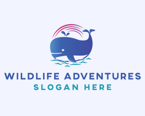 Aquatic Marine Whale logo design