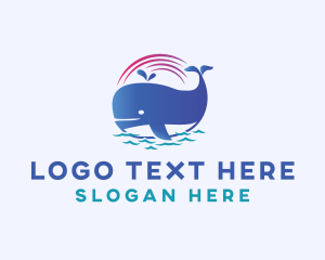 Aquatic Marine Whale logo design