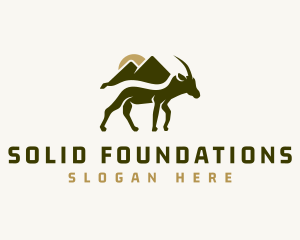 Butcher - Wild Mountain Goat logo design