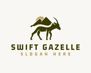 Gazelle - Wild Mountain Goat logo design