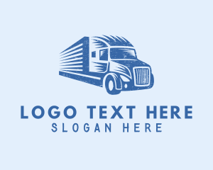 Flatbed Truck - Cargo Truck Haulage logo design