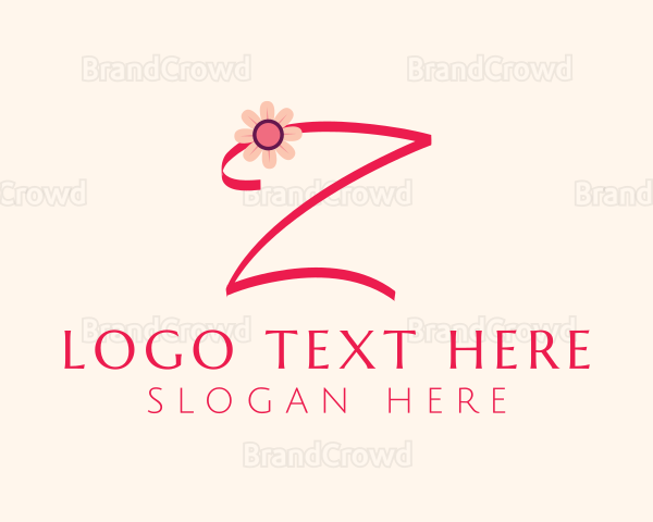 Pink Flower Letter Z Logo