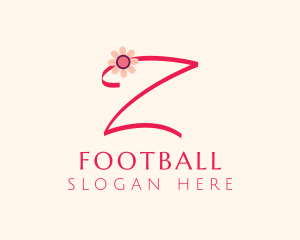 Flower Shop - Pink Flower Letter Z logo design