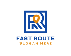 Route - Blue Tracker Lettermark logo design