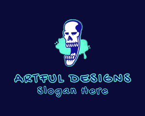 Skull Graffiti Art logo design