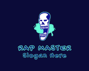 Rap - Skull Graffiti Art logo design