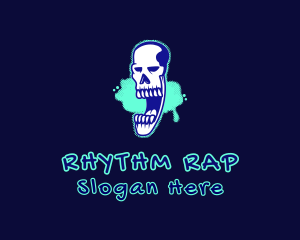 Rap - Skull Graffiti Art logo design