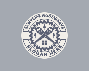 Hand Saw Carpentry logo design