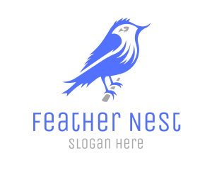 Perched Sparrow Bird logo design