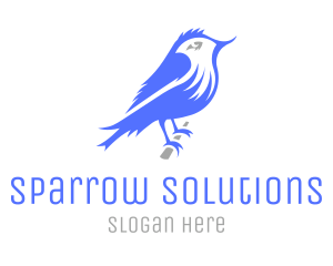 Sparrow - Perched Sparrow Bird logo design