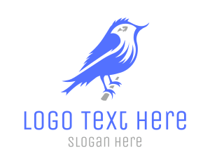 Perched Sparrow Bird Logo