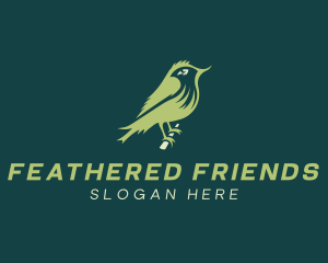 Perched Sparrow Bird logo design