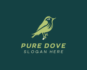 Perched Sparrow Bird logo design