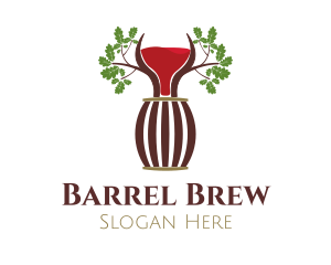 Organic Wine Barrel logo design