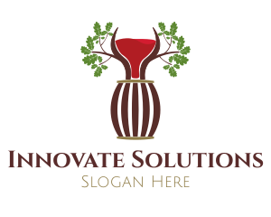 Wine Tasting - Organic Wine Barrel logo design