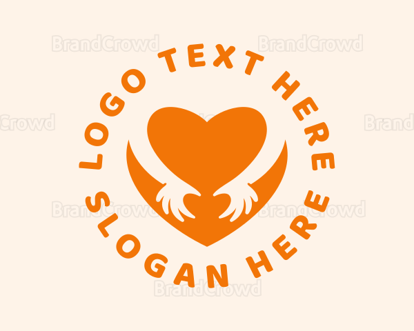 Orange Heart Hands Logo