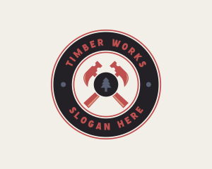 Hammer Carpentry Tools logo design