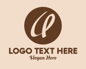 Brown - Cursive Letter A logo design
