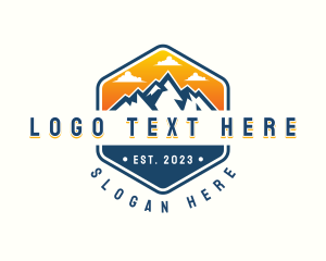 Mountain Range - Mountain Summit Hiking logo design