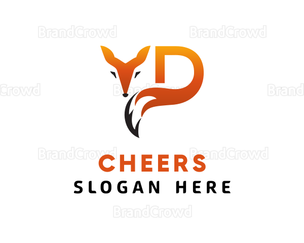 Wild Fox Letter D Animal Logo