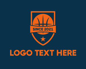 Orange Basketball Emblem  Logo