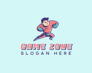 Superhero Man Gaming  logo design