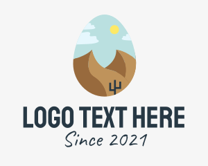 America - Desert Landscape Egg logo design