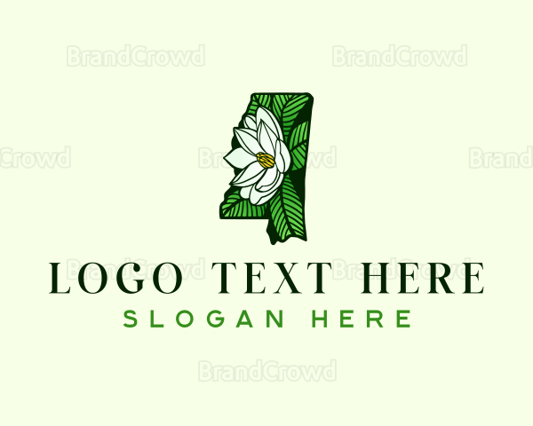 Mississippi Magnolia Flower Logo