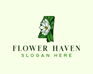 Mississippi Magnolia Flower logo design