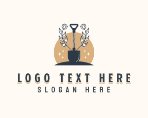 Floral Landscaping Shovel Logo