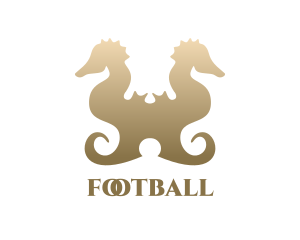 Twin - Gold Double Seahorse logo design