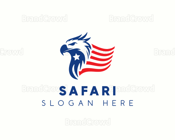 Patriotic Eagle Flag Logo