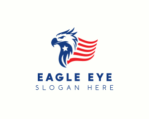 Patriotic Eagle Flag logo design