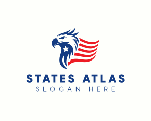 Patriotic Eagle Flag logo design