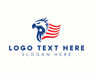 Usa - Patriotic Eagle Flag logo design
