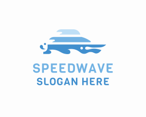 Motorboat - Wave Yacht Boat logo design