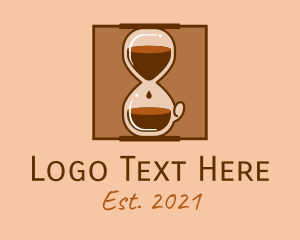 Clock - Coffee Hour Glass logo design