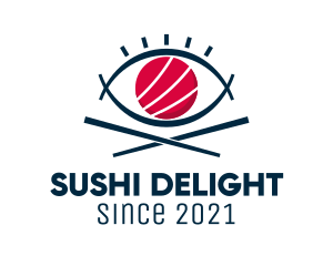 Sushi - Eye Sushi Chopsticks logo design