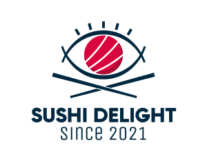 Eye Sushi Chopsticks logo design