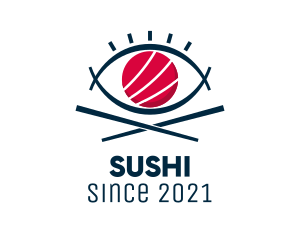 Eye Sushi Chopsticks logo design