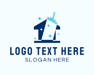 Cleaning Services - Home Cleaning Squeegee logo design