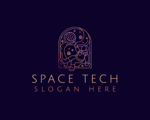 Space Astronaut Universe  logo design