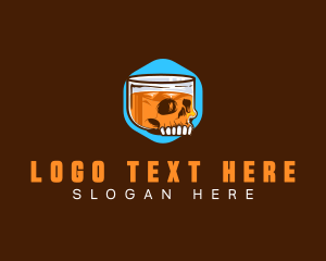 Skeleton - Skull Whiskey Liquor logo design