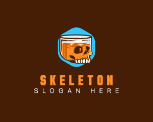 Skull Whiskey Liquor  logo design