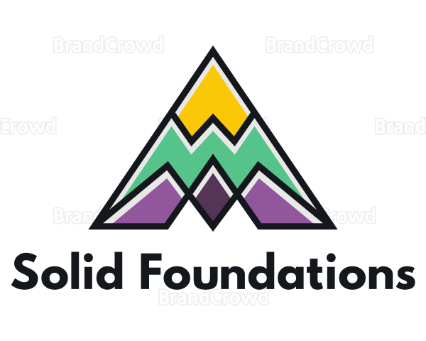 Multi Color Triangle Mountain Logo