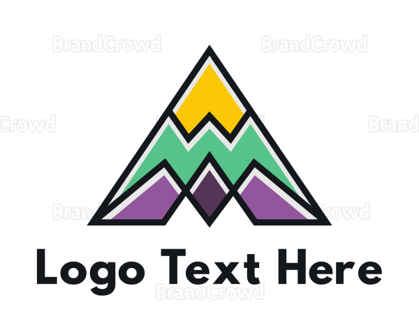 Multi Color Triangle Mountain Logo